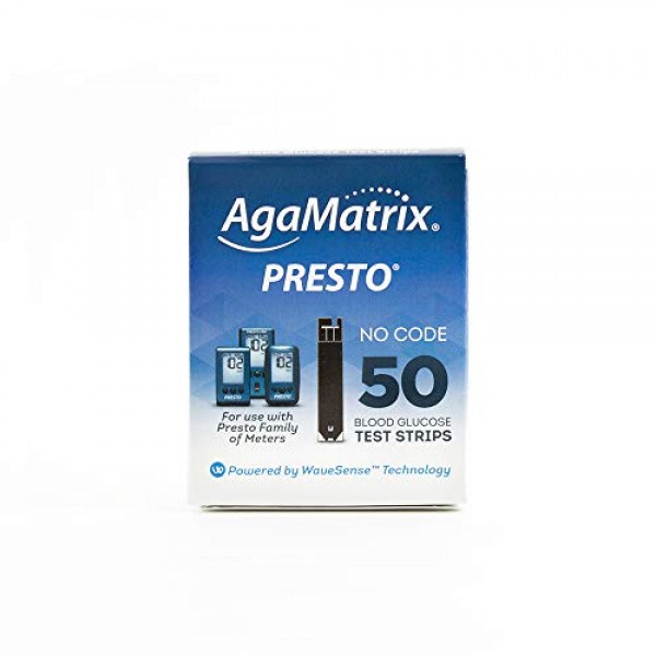 AgaMatrix WaveSense Presto Test Strips, 50 Count Box