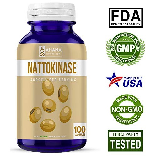 Nattokinase Supplement by Ahana Nutrition - Cardiovascular Health...