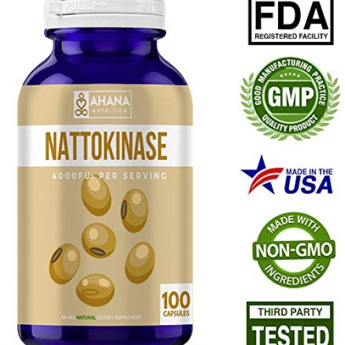 Nattokinase Supplement by Ahana Nutrition - Cardiovascular Health...