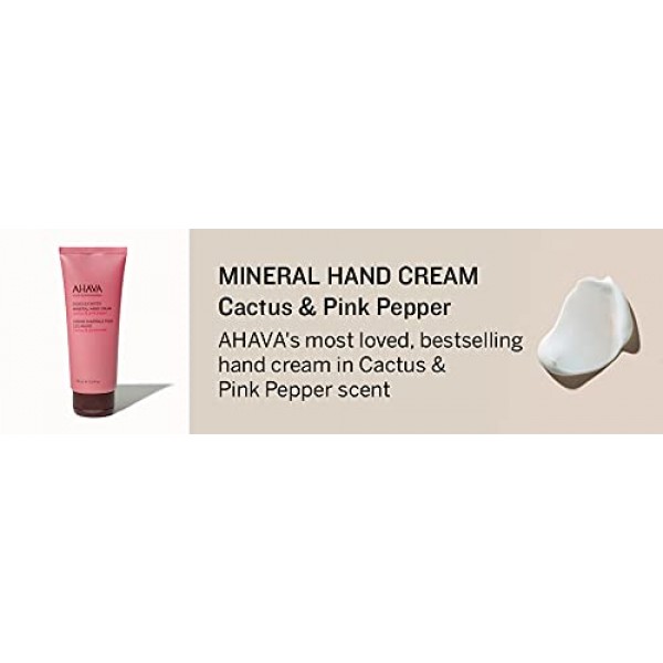 AHAVA Dead Sea Water Mineral Hand Cream, Cactus And Pink Pepper, ...