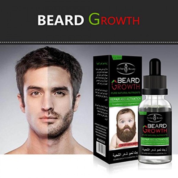 AICHUN BEAUTY Beard Grow Oil | Facial Hair Supplement |Thicker Be...