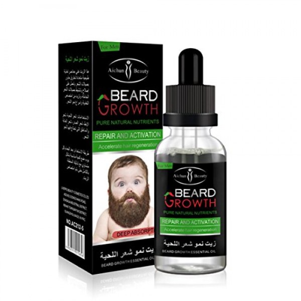 AICHUN BEAUTY Beard Grow Oil | Facial Hair Supplement |Thicker Be...