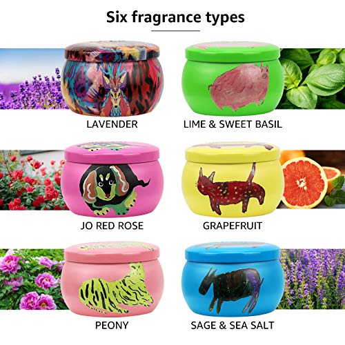 Natural Coconut Wax Scented Candles 4 OZ Portable Travel Tin Cand...