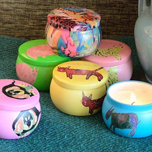 Natural Coconut Wax Scented Candles 4 OZ Portable Travel Tin Cand...