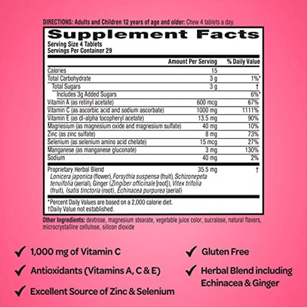 Airborne Vitamin C 1000mg per serving - Very Berry Chewable Tab...