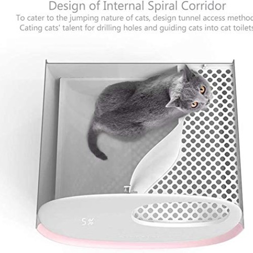 Automatic Self-Cleaning Cat Litter Box, Fully Enclosed Electric C...