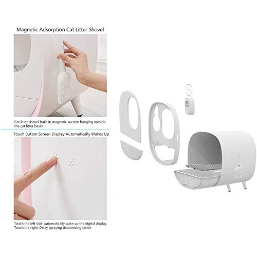 Automatic Self-Cleaning Cat Litter Box, Fully Enclosed Electric C...