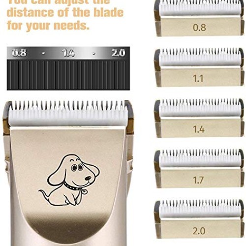 Professional Low Noise Pet Clippers, Rechargeable Cordless Dog Cl...