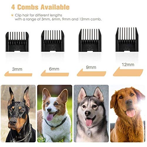 Professional Low Noise Pet Clippers, Rechargeable Cordless Dog Cl...