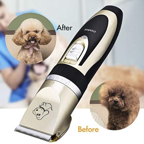 Professional Low Noise Pet Clippers, Rechargeable Cordless Dog Cl...