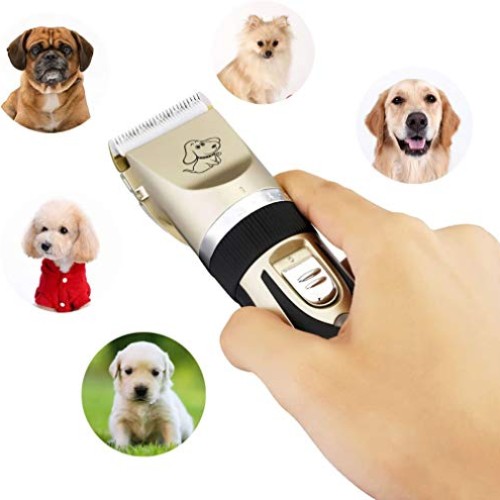 Professional Low Noise Pet Clippers, Rechargeable Cordless Dog Cl...