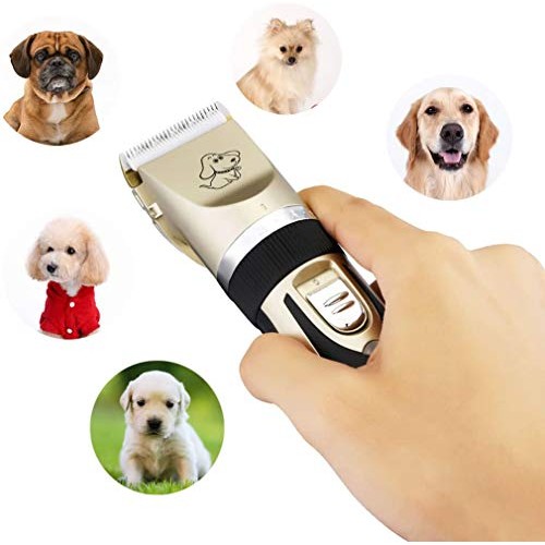 Professional Low Noise Pet Clippers, Rechargeable Cordless Dog Cl...