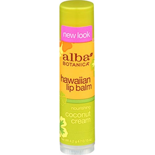 Alba Botanica Hawaiian Coconut Cream Lip Balm, 0.15 oz