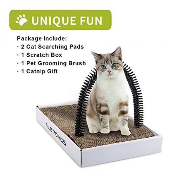 2PCS Cardboard Cat Scratcher with Scratch Box and Cat Self Groome...