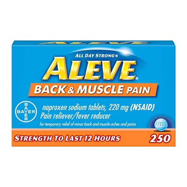 Aleve Back and Muscle Pain Tablets, Fast Acting All Day Targeted ...