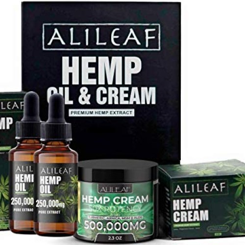 3 Pack Hemp Oil & Cream - 250,000mg for Pain Relief, Stress, An...