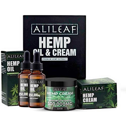 3 Pack Hemp Oil & Cream - 250,000mg for Pain Relief, Stress, An...