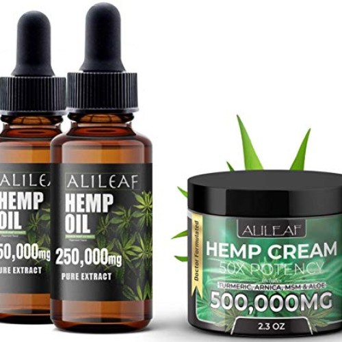 3 Pack Hemp Oil & Cream - 250,000mg for Pain Relief, Stress, An...