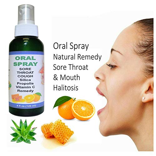 Sore Throat ANTIVIRAL Cough Oral Spray Silica Vitamin C & Bee Pro...