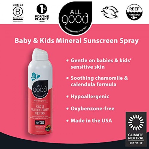 All Good Baby & Kids Sunscreen Spray - UVA/UVB Broad Spectrum, SP...