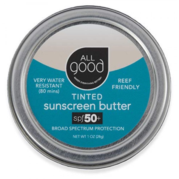 All Good Tinted Mineral Sunscreen Butter for Face, Nose, Ears - U...