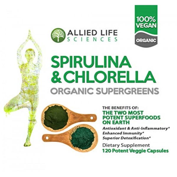 Allied Life Spirulina and Chlorella | Organic Chlorophyll Vegan P...