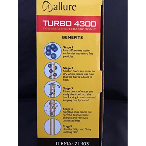 Allure Turbo 4300 Tourmaline/Ceramic/Ionic Hair Dryer
