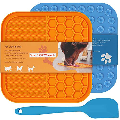 ALLWIN Dog Lick Mat - Large Size Lick Mat for Dogs 2 Packs with S...