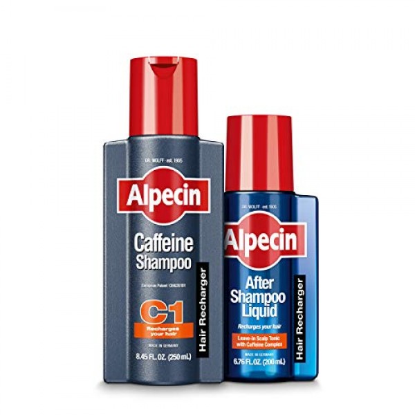 Alpecin C1 Caffeine Shampoo + Alpecin After Shampoo Liquid, Mens...