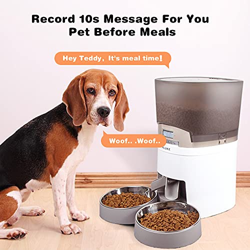 Automatic Cat Feeder, ALUKE 7L Pet Feeder Food Dispenser for Two ...