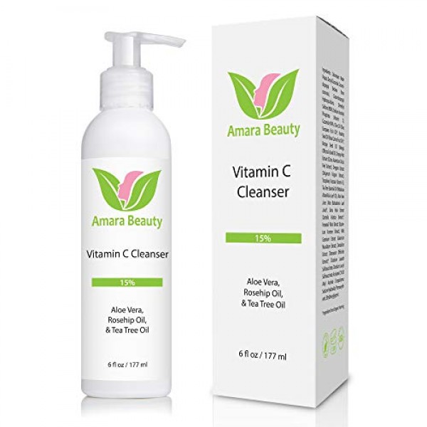 Facial Cleanser with 15% Vitamin C, Aloe Vera, Rosehip Oil & Tea ...
