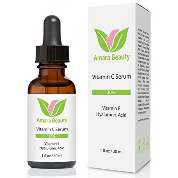 Vitamin C Serum for Face 20% with Hyaluronic Acid & Vitamin E, 1 ...