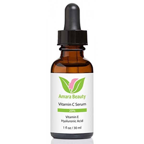 Vitamin C Serum for Face 20% with Hyaluronic Acid & Vitamin E, 1 ...