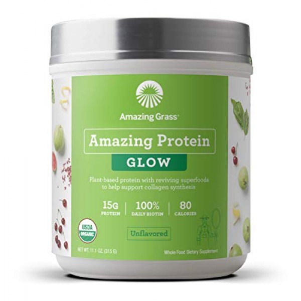 Amazing Grass GLOW Vegan Collagen Support with Biotin and Plant B...