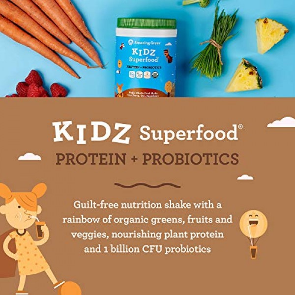 Amazing Grass Kidz Superfood: Vegan Protein & Probiotics for Kids...