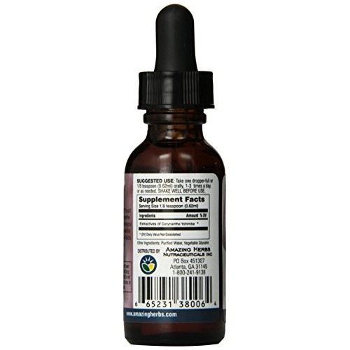 Amazing Herbs Yohimbe Express Liquid Extract, 1 Fluid Ounce