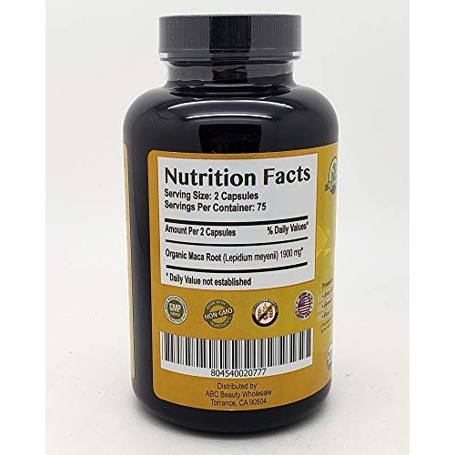 Organic MACA 950 mg 150 Capsules by Naturalismo Life