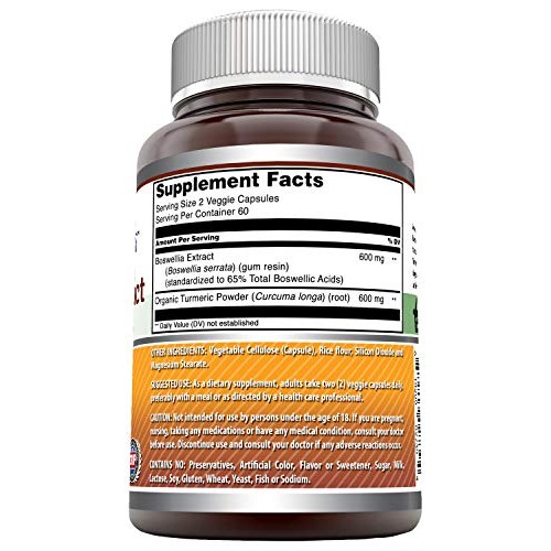 Amazing Formulas Boswellia Extract & Turmeric 1200mg per Serving ...