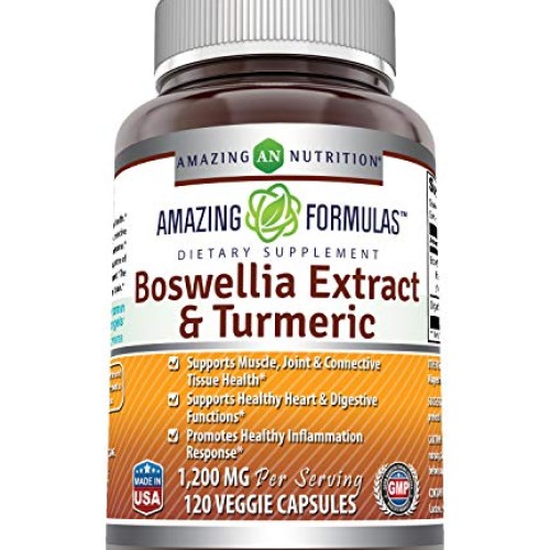 Amazing Formulas Boswellia Extract & Turmeric 1200mg per Serving ...