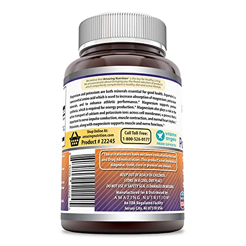 Amazing Formulas Magnesium Potassium Aspartate 180 TabletsNon-GM...
