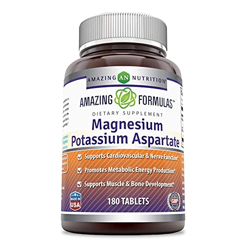 Amazing Formulas Magnesium Potassium Aspartate 180 TabletsNon-GM...