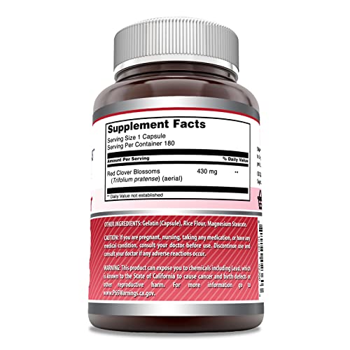 Amazing Formulas Red Clover 430mg 180 Capsules Supplement | Red C...