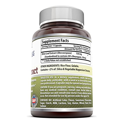 Amazing Nutrition Olive Leaf Extract - 150mg, 120 Capsules Per Bo...