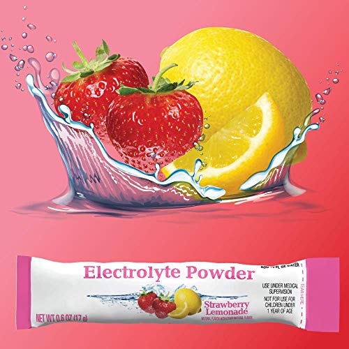 Amazon Basic Care Electrolyte Powder Packets, Strawberry Lemonade...