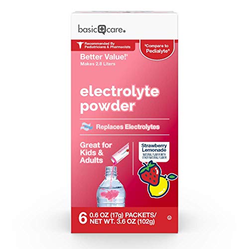 Amazon Basic Care Electrolyte Powder Packets, Strawberry Lemonade...