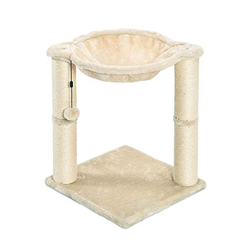 Amazon Basics Cat Condo Tree Tower With Hammock Bed And Scratchin...