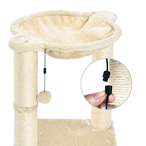 Amazon Basics Cat Condo Tree Tower With Hammock Bed And Scratchin...