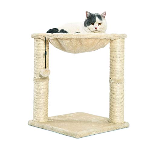 Amazon Basics Cat Condo Tree Tower With Hammock Bed And Scratchin...