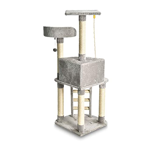 Amazon Basics Cat Condo Tree Tower With Scratching Post And Step ...