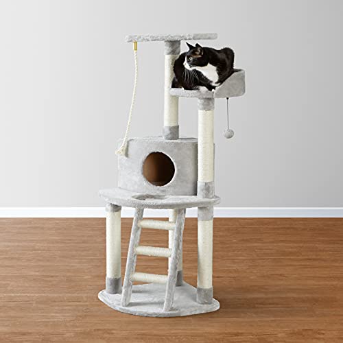 Amazon Basics Cat Condo Tree Tower With Scratching Post And Step ...
